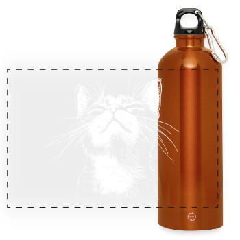 Funny Cat Face - Panoramic Drinks Bottle with Carabiner 750 ml - burnt orange - Front