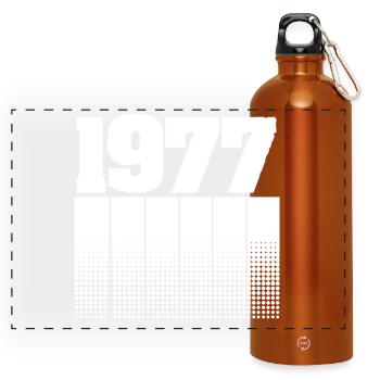 1977 - Panoramic Drinks Bottle with Carabiner 750 ml - burnt orange - Front