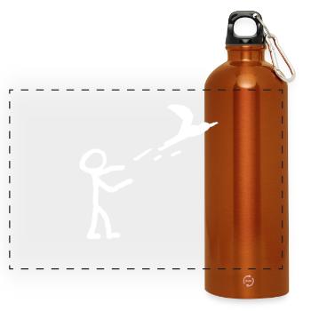 Fliegen lassen - Panorama Trinkflasche mit Karabiner 750 ml - Orange - Vorne