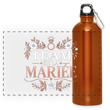 Team de la Mariée - Gourde panoramique avec mousqueton 750 ml - orange - Devant
