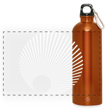 Radial Sunburst Spiral - Panoramic Drinks Bottle with Carabiner 750 ml - burnt orange - Front