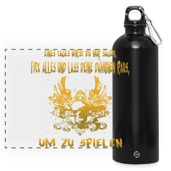 Dämon - Panorama Trinkflasche mit Karabiner 750 ml - Schwarz - Vorne