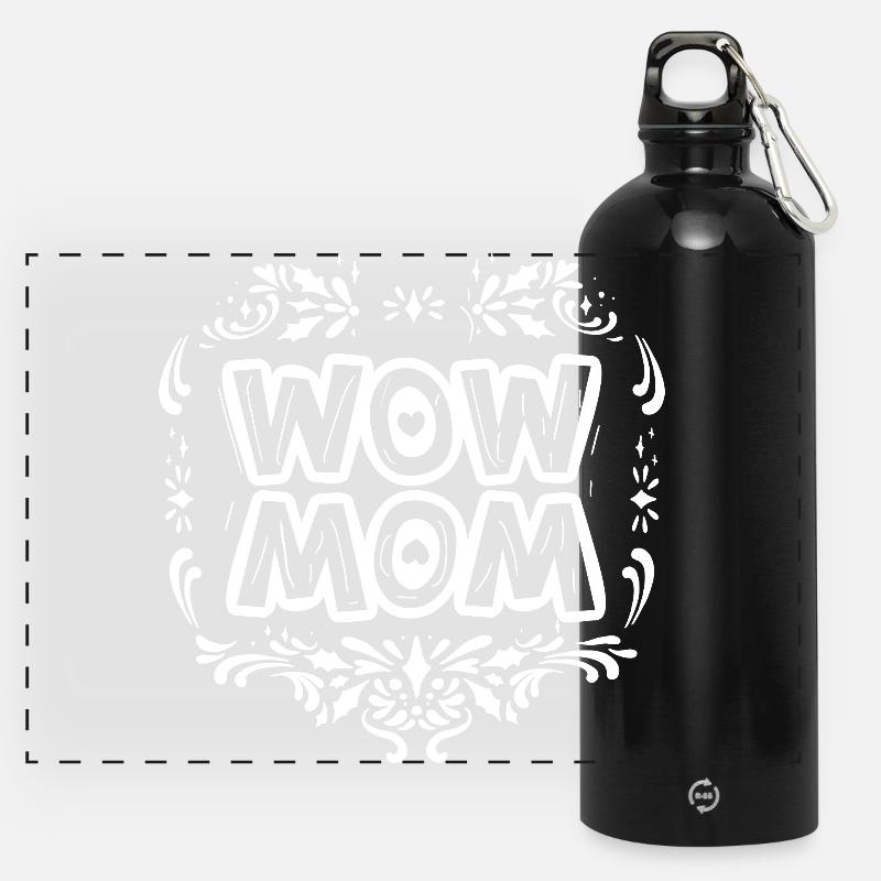 WOW Maman - Gourde panoramique avec mousqueton 750 ml - noir