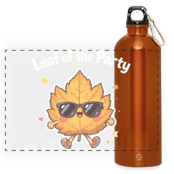 Feuille de la fête Bonne récolte d'automne Feuille d'automne - Gourde panoramique avec mousqueton 750 ml - orange - Devant