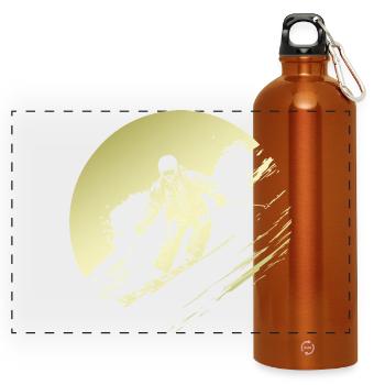 Ski Fahren Skiing Silhouette - Panorama Trinkflasche mit Karabiner 750 ml - Orange - Vorne