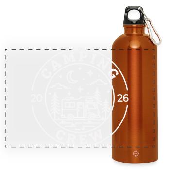 Chemise camping en camping-car pour l’équipe camping-car - Gourde panoramique avec mousqueton 750 ml - orange - Devant