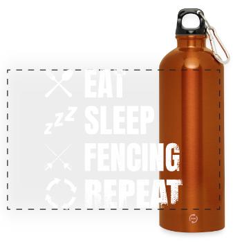 Fechten Tägliche Routine - Panorama Trinkflasche mit Karabiner 750 ml - Orange - Vorne