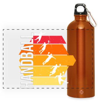 Handball - Panorama Trinkflasche mit Karabiner 750 ml - Orange - Vorne