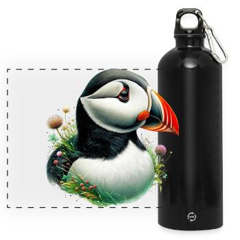 Puffin - Panoramic Drinks Bottle with Carabiner 750 ml - black - Front