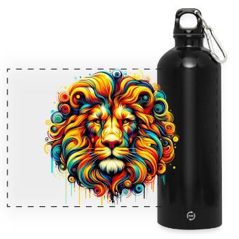 Lion - Panoramic Drinks Bottle with Carabiner 750 ml - black - Front