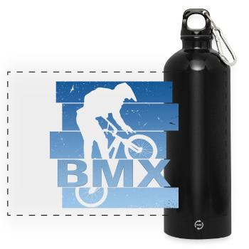 BMX - Panorama Trinkflasche mit Karabiner 750 ml - Schwarz - Vorne