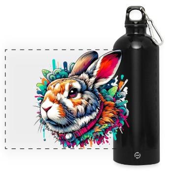 Rabbit - Panoramic Drinks Bottle with Carabiner 750 ml - black - Front