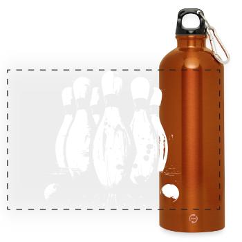 Graphismes du jeu de bowling - Gourde panoramique avec mousqueton 750 ml - orange - Devant
