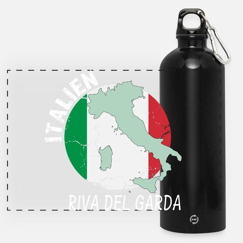 Riva del Garda - Panoramic Drinks Bottle with Carabiner 750 ml - black
