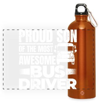 Fils fier d’un grand chauffeur de bus - Gourde panoramique avec mousqueton 750 ml - orange - Devant