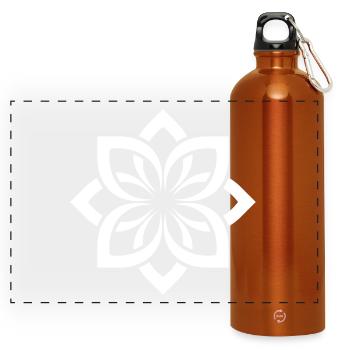 White Blossom Mandala Chogan - Panoramic Drinks Bottle with Carabiner 750 ml - burnt orange - Front