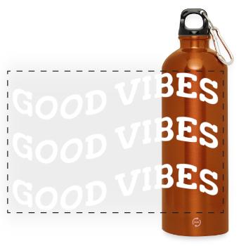 good vibes - Panoramic Drinks Bottle with Carabiner 750 ml - burnt orange - Front
