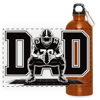 Football Dad – Chemise cool pour les pères sportifs - Gourde panoramique avec mousqueton 750 ml - orange - Devant