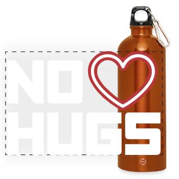 No Hugs Bitte Abstand Halten Umarmung Anti Social - Panorama Trinkflasche mit Karabiner 750 ml - Orange - Vorne
