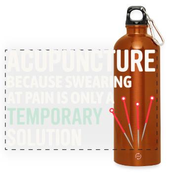 Licensed TCM Practitioner Expert Long-Term Pain - Panoramic Drinks Bottle with Carabiner 750 ml - burnt orange - Front