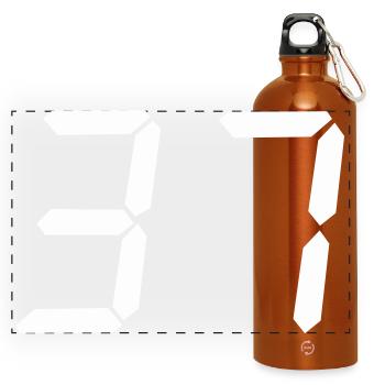 digitale_zahl_37- - Gourde panoramique avec mousqueton 750 ml - orange - Devant