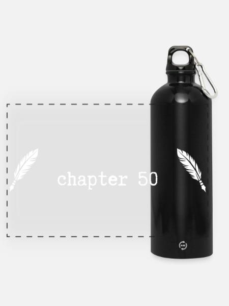 chapter 50 Birthday - Panoramic Drinks Bottle with Carabiner 750 ml - black