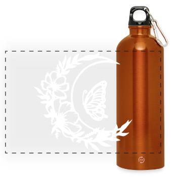 Moon flowers (white) - Panoramic Drinks Bottle with Carabiner 750 ml - burnt orange - Front