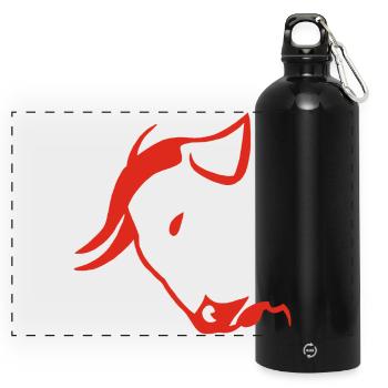 's Head - Panoramic Drinks Bottle with Carabiner 750 ml - black - Front