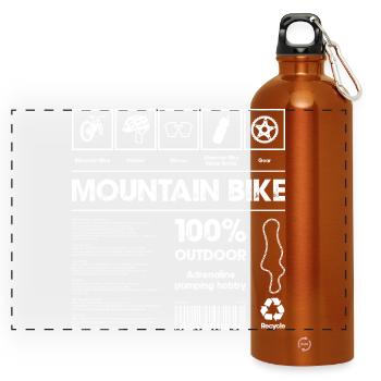 T-shirt Mountain Bike Icons - Gourde panoramique avec mousqueton 750 ml - orange - Devant