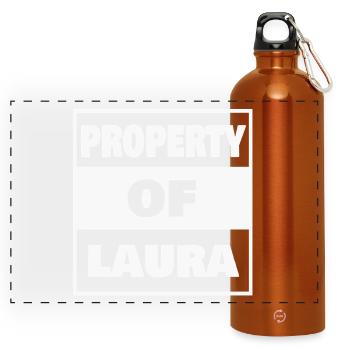 Laura comme prénom - Gourde panoramique avec mousqueton 750 ml - orange - Devant
