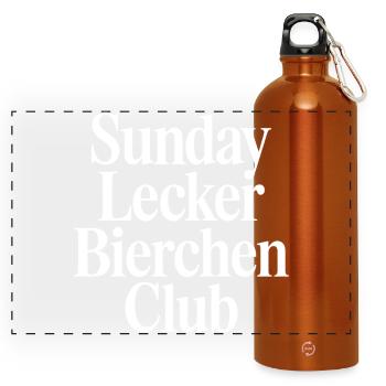 Sunday Lecker Bierchen Club - Panorama Trinkflasche mit Karabiner 750 ml - Orange - Vorne