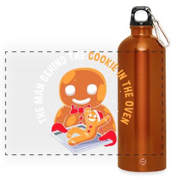 Werdende Väter Werdender Papa - Panorama Trinkflasche mit Karabiner 750 ml - Orange - Vorne