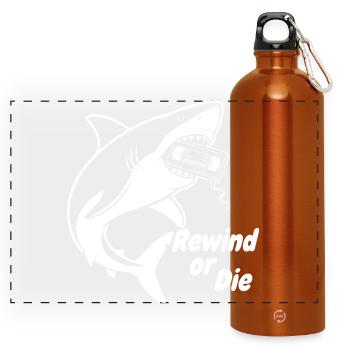 Rewind or The Shark Cassette - Panoramic Drinks Bottle with Carabiner 750 ml - burnt orange - Front