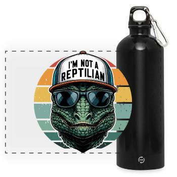Je ne suis pas un OVNI drôle de Reptilien - Gourde panoramique avec mousqueton 750 ml - noir - Devant