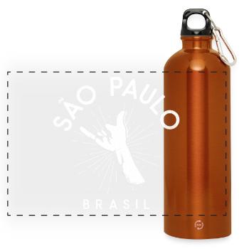 Sao Paulo Shaka Brasil - Panorama Trinkflasche mit Karabiner 750 ml - Orange - Vorne