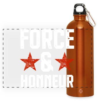 Force et honneur 1 - Gourde panoramique avec mousqueton 750 ml - orange - Devant
