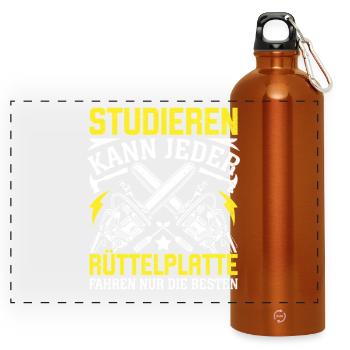 Anyone can study - Panoramic Drinks Bottle with Carabiner 750 ml - burnt orange - Front
