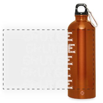 Grunge Repeat Texture - Gourde panoramique avec mousqueton 750 ml - orange - Devant