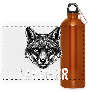 Tacticien – Renard Rusé. - Gourde panoramique avec mousqueton 750 ml - orange - Devant