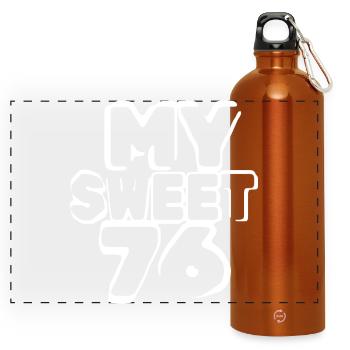 Geburtstag 76 - Panorama Trinkflasche mit Karabiner 750 ml - Orange - Vorne