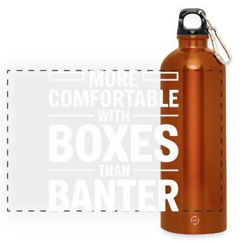 More Comfortable With Boxes - Panoramic Drinks Bottle with Carabiner 750 ml - burnt orange - Front