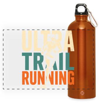 Ultra Trail Running - Gourde panoramique avec mousqueton 750 ml - orange - Devant