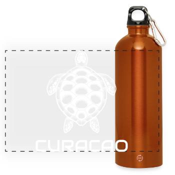 Curacao - Panorama Trinkflasche mit Karabiner 750 ml - Orange - Vorne