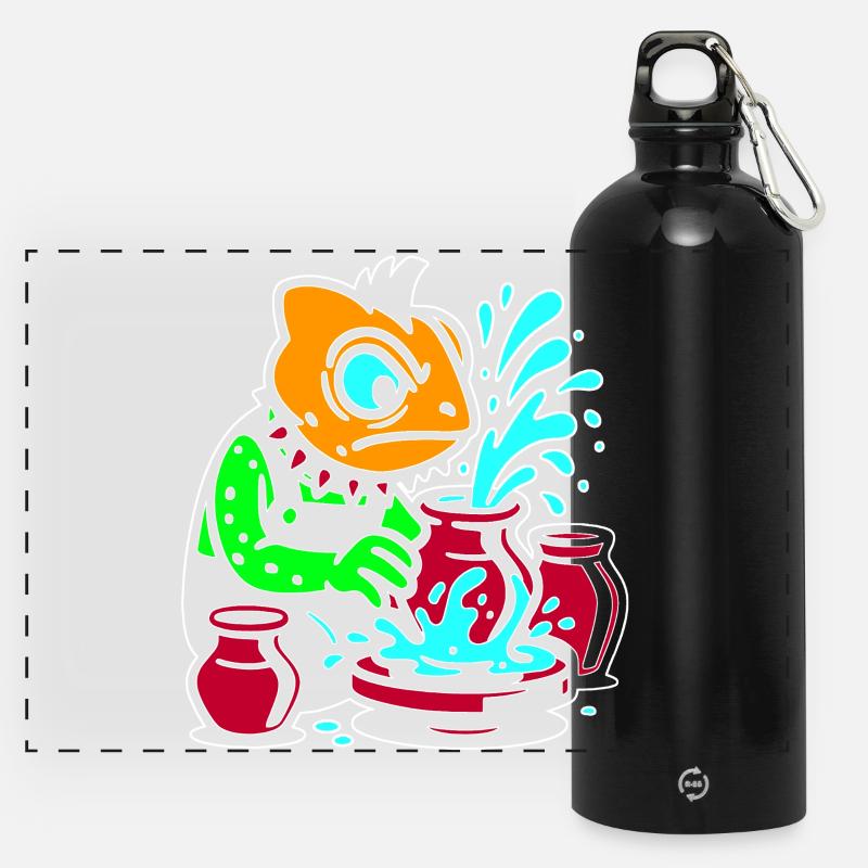 Master Chameleon Artisan  - Panoramic Drinks Bottle with Carabiner 750 ml - black