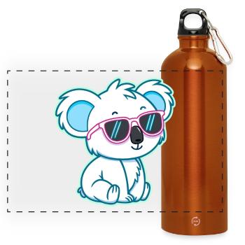 Koala White Chill Sonnenbrille - Panorama Trinkflasche mit Karabiner 750 ml - Orange - Vorne