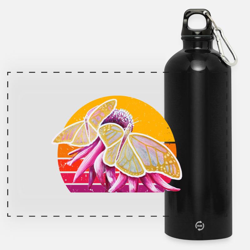Sommerfuglepar - Sonja Ariel von Staden - Panorama drikkeflaske med karabinhage 750 ml - sort