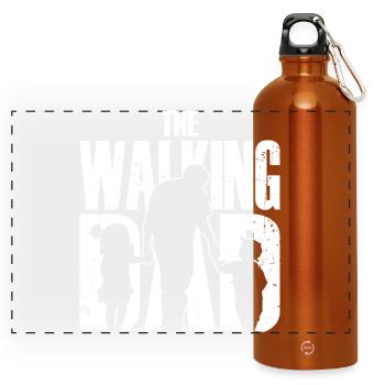Marche familiale postapocalyptique - Gourde panoramique avec mousqueton 750 ml - orange - Devant