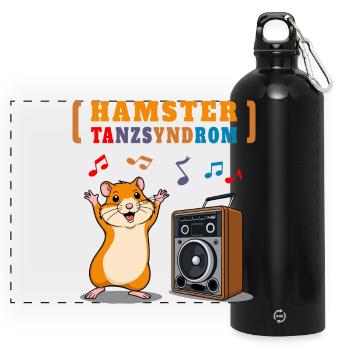 Hamster Dance Syndrome - Panoramic Drinks Bottle with Carabiner 750 ml - black - Front