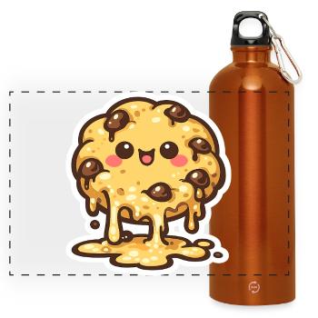 Keks-Monster mit Schmelz-Lächeln - Panoramic Drinks Bottle with Carabiner 750 ml - burnt orange - Front