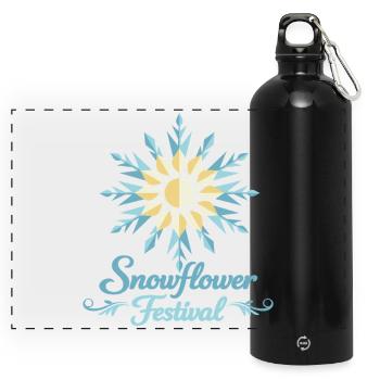 Sunflower Festival - Panoramic Drinks Bottle with Carabiner 750 ml - black - Front